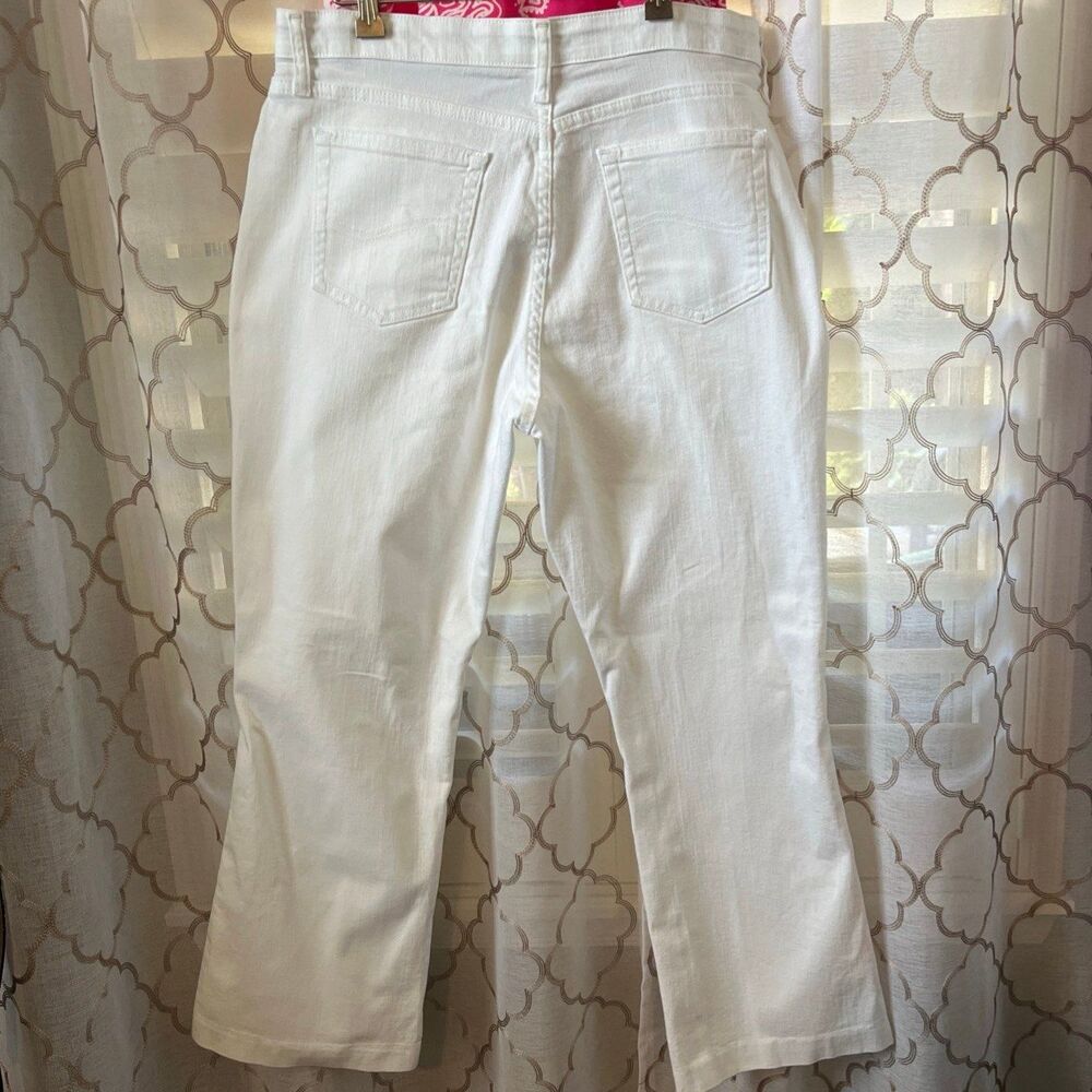 Lee Platinum Label Women's White Bootleg Denim Jeans Comfort Waistband Size 12S - Picture 2 of 8